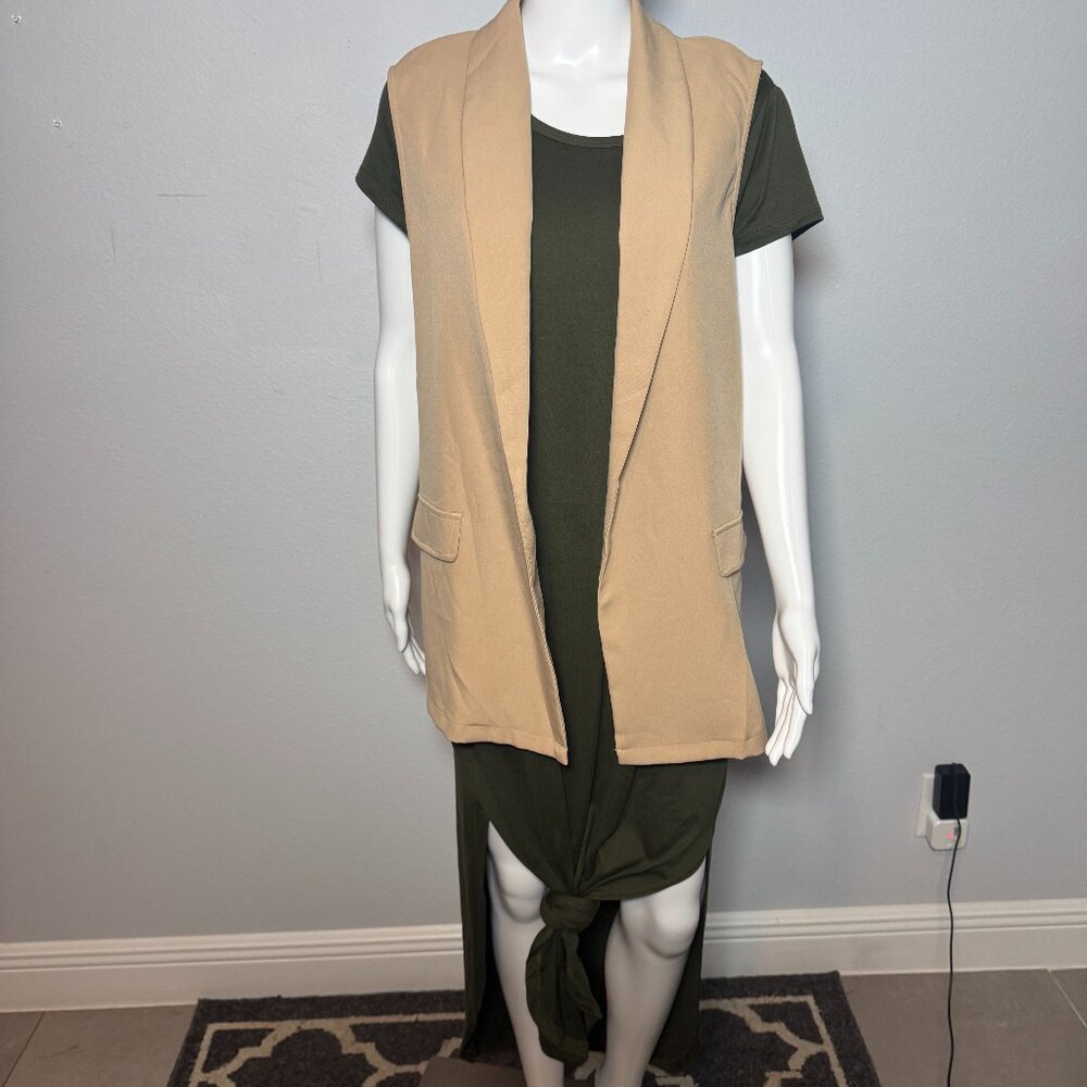 Classic Beige Sleeveless Vest